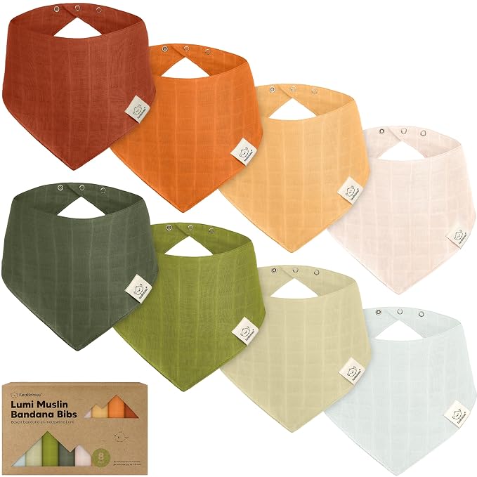 8-Pack Muslin Baby Bibs for Boys, Girls by KeaBabies