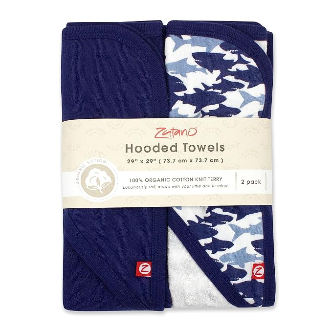 Zutano Hooded Baby Towels, Organic Cotton Baby Bath Towel, Ultra Soft and - Image 2