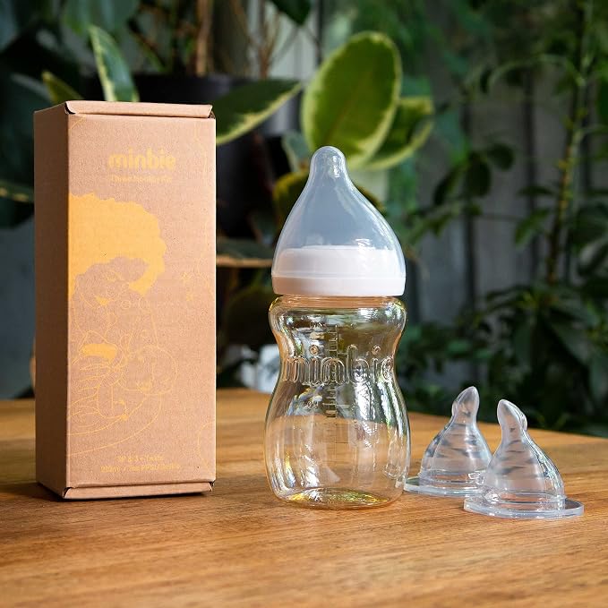 Minbie 3 Month+ Breastfeeding Baby Bottle, BPA-Free Kit - Image 9