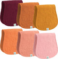 Muslin Burp Cloths Set, 6 Pieces, 100% Organic Cotton Hand Washcloths by RomyRo