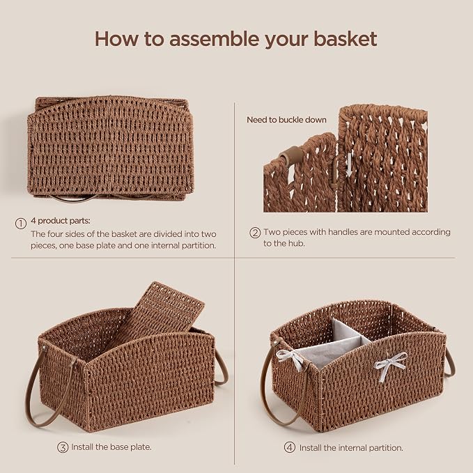 HBlife Diaper Caddy Organizer, Hand-Woven Storage Basket - Image 6