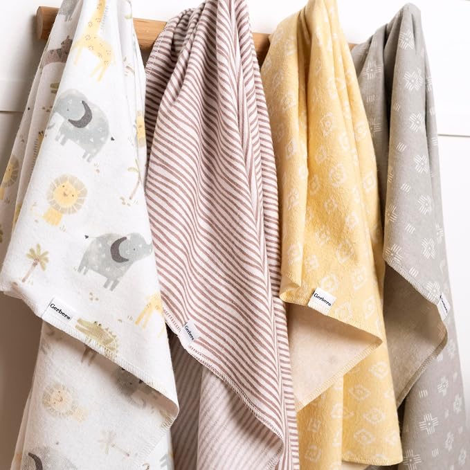 Gerber Unisex Baby 100% Cotton Flannel Receiving Blankets 30x30 Inches - Image 2