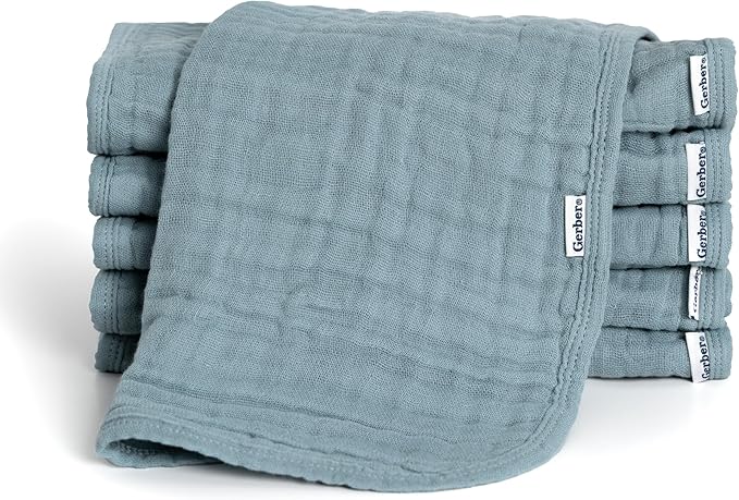Gerber Baby Unisex Muslin Burp Cloths 6-Pack, Large Size 20" x 10" by Gerber