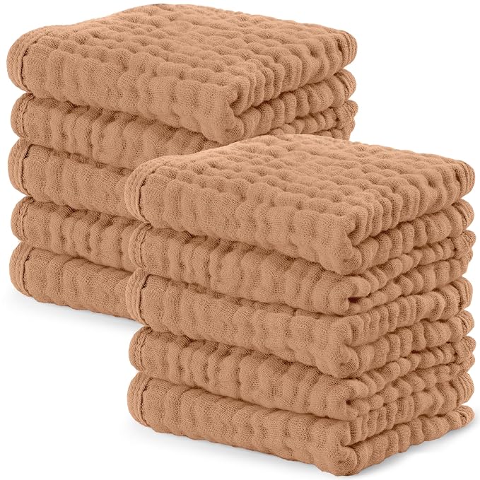 Comfy Cubs Muslin Baby Washcloths 10 Pack by ComfyCubs