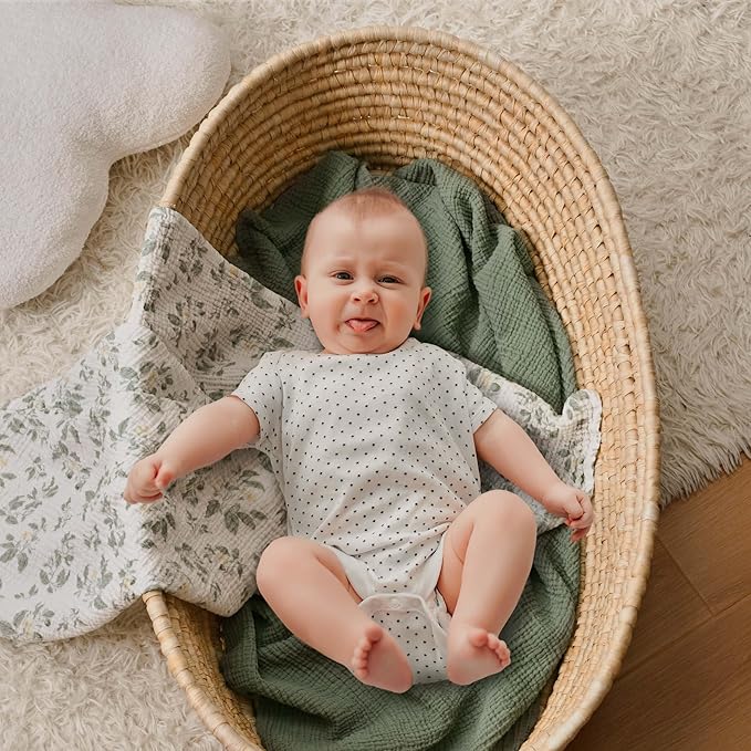 GLLQUEN BABY Muslin Swaddle Blankets, Baby Swaddle Blanket Unisex, Osmanthus - Image 2