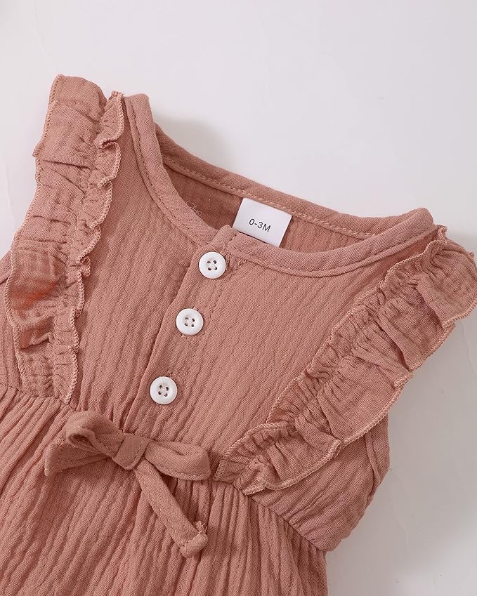 Renotemy Newborn Infant Baby Girl Clothes Rompers Summer Jumpsuits Short Sleeve - Image 4