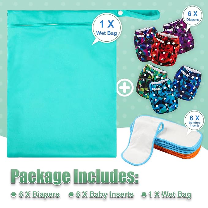 Wegreeco Cloth Diapers 6 Pack - Image 6