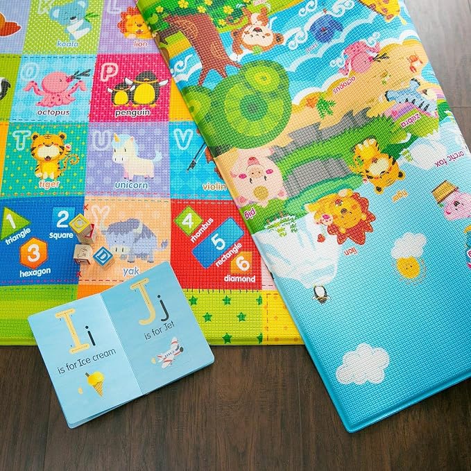 Baby Care Play Mat 73’’ x 49’’ Original One-Piece Reversible Rollable - Image 6