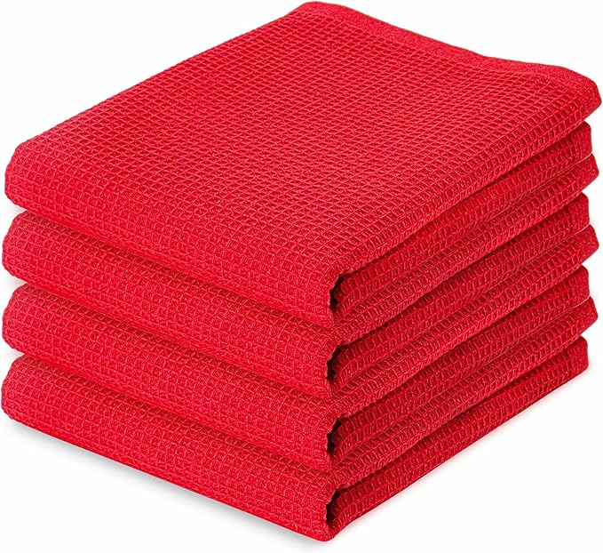 PurpleEssences Waffle Weave Kitchen Towel, 100% Cotton by PurpleEssences
