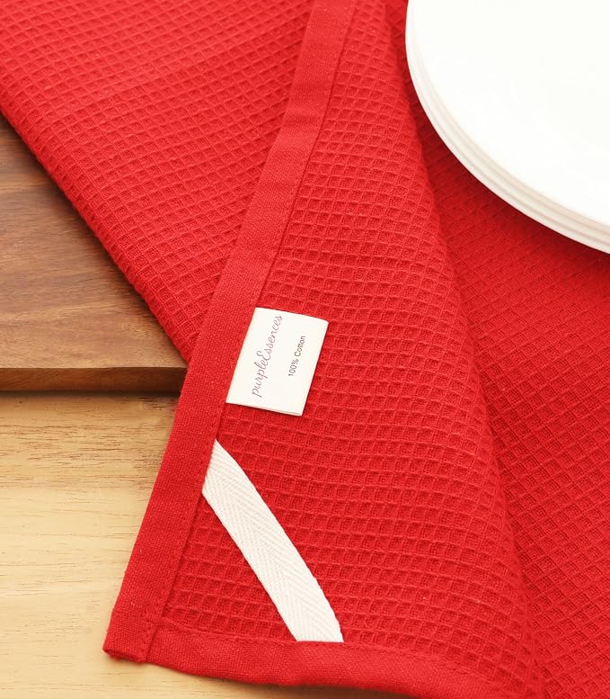 PurpleEssences Waffle Weave Kitchen Towel, 100% Cotton - Image 6