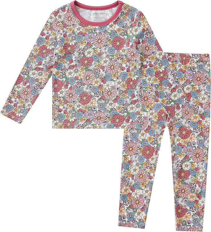 pureborn Baby Toddler Kids Viscose from Bamboo Pajamas Set Pjs 2pcs 18M-8Y by pureborn