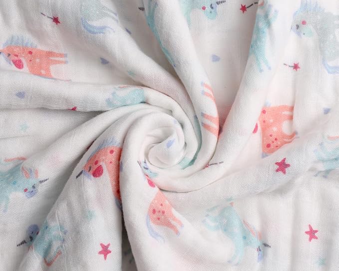 Muslin Baby Quilt 100% Cotton Newborn Blanket 47" X 47" 2 Layers Muslin Swaddle - Image 7