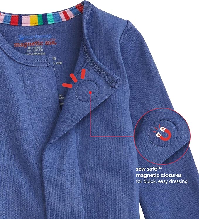 Magnetic Me Boys Modal Magnetic Baby Footie Pajamas | Silky Soft Modal Fabric | - Image 3