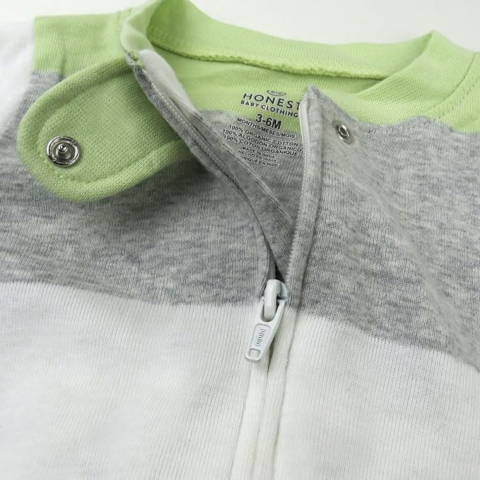 HonestBaby Baby Sleep N' Play One-Piece Zip-Front Footed Organic Cotton Pajama - Image 4
