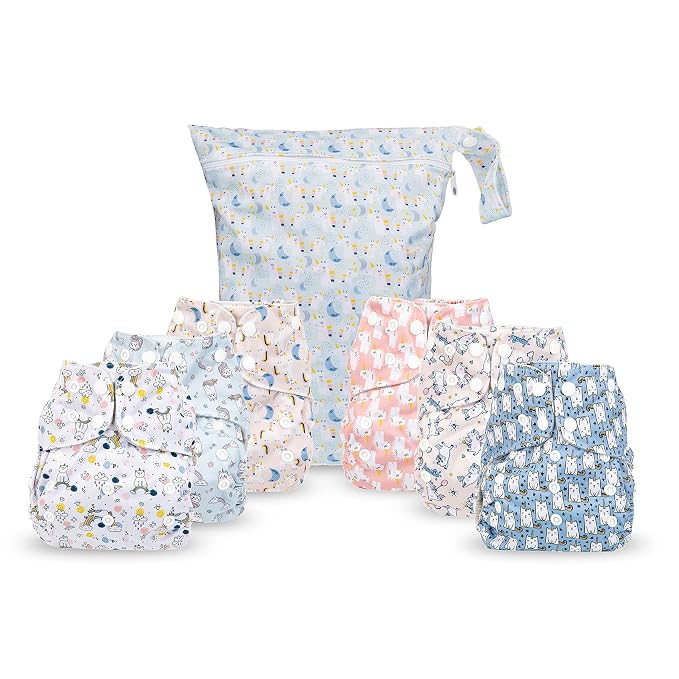 Simple Being Reusable Cloth Diapers, Double Gusset, One Size Adjustable by Simple+Being