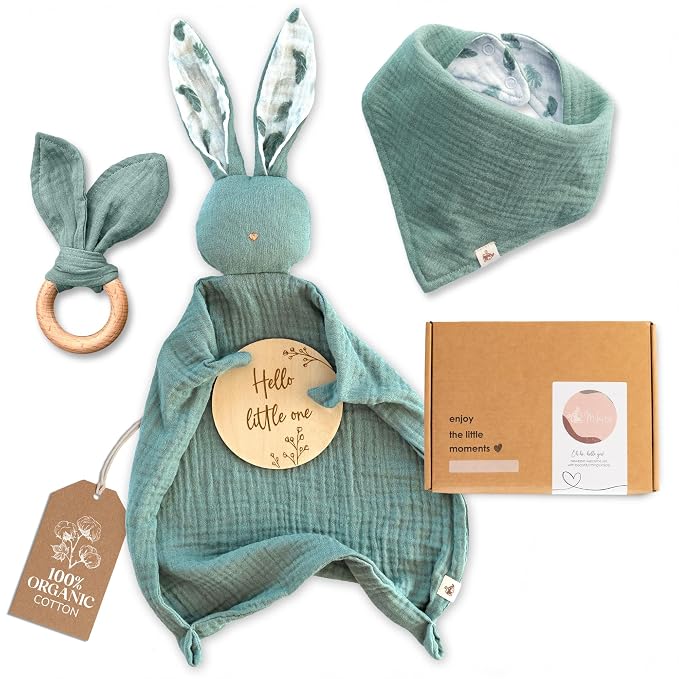 Mikito Organic Cotton Newborn Gift Box, Unisex Baby Gifts Including Muslin by Mikito