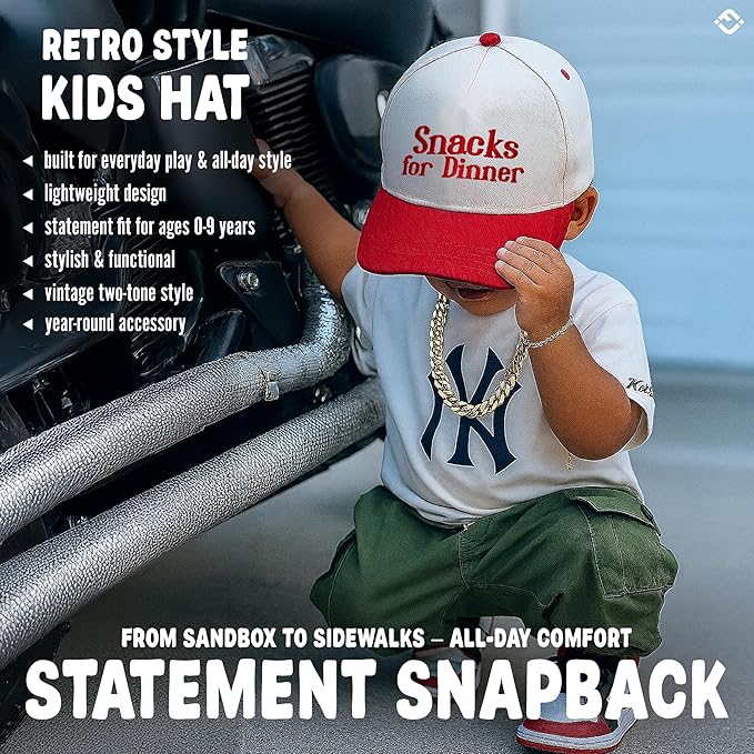 Funky Junque Premium Kids Trucker Hat Vintage Snapback Baseball Cap - Image 5