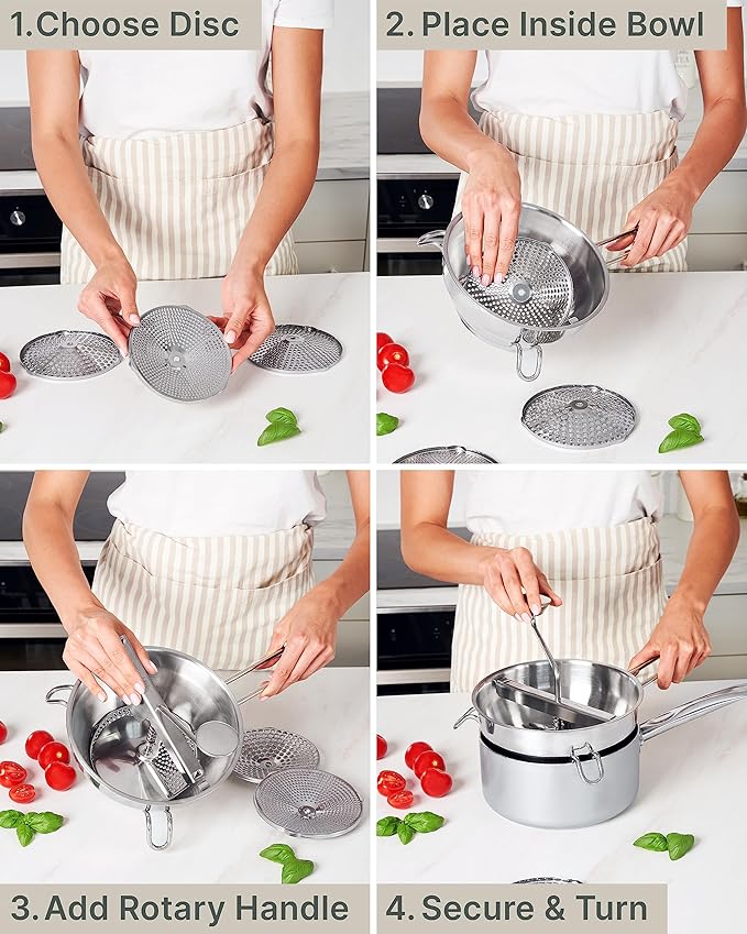 Ergonomic Food Mill Stainless Steel - Image 5
