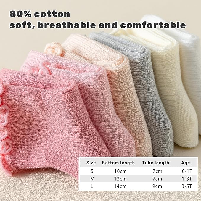 6 Pairs Toddler Ruffle Socks for Girls - Image 5