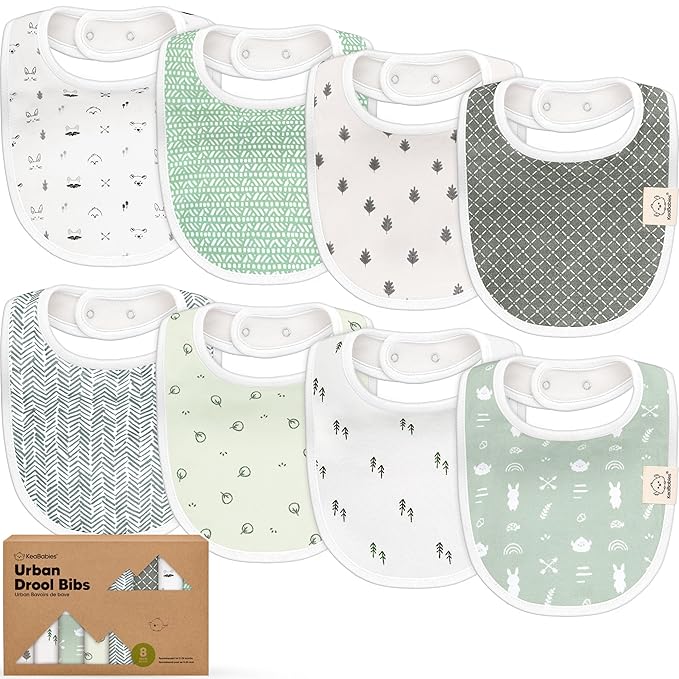 8-Pack Organic Baby Bibs for Boys, Girls by KeaBabies