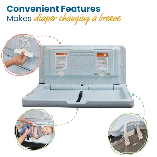 ECR4Kids Horizontal Wall-Mounted Changing Station, Baby Changer - Image 3