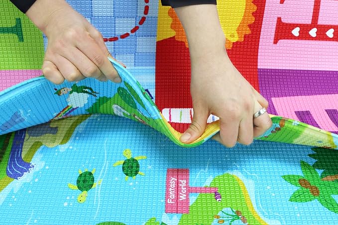Baby Care Play Mat 82'' x 55'' Original One-Piece Reversible Rollable - Image 6