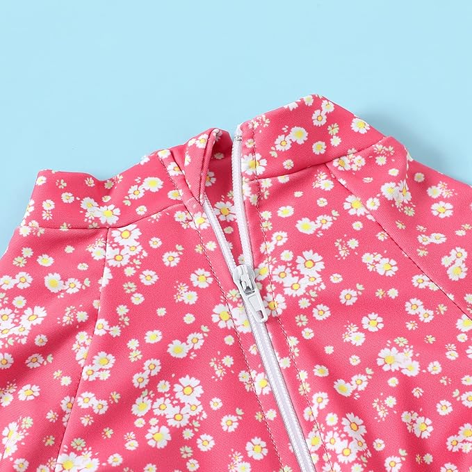 Infant Baby Girl Swimsuit One-Piece Long Sleeve Rash Guard - Image 5