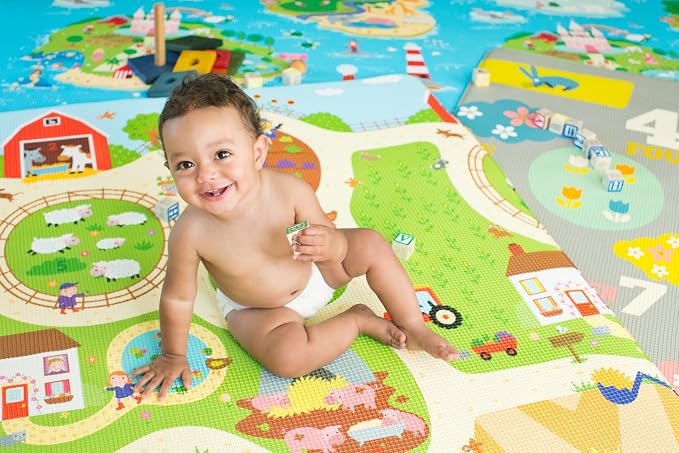Baby Care Play Mat 73’’ x 49’’ Original One-Piece Reversible Rollable - Image 6