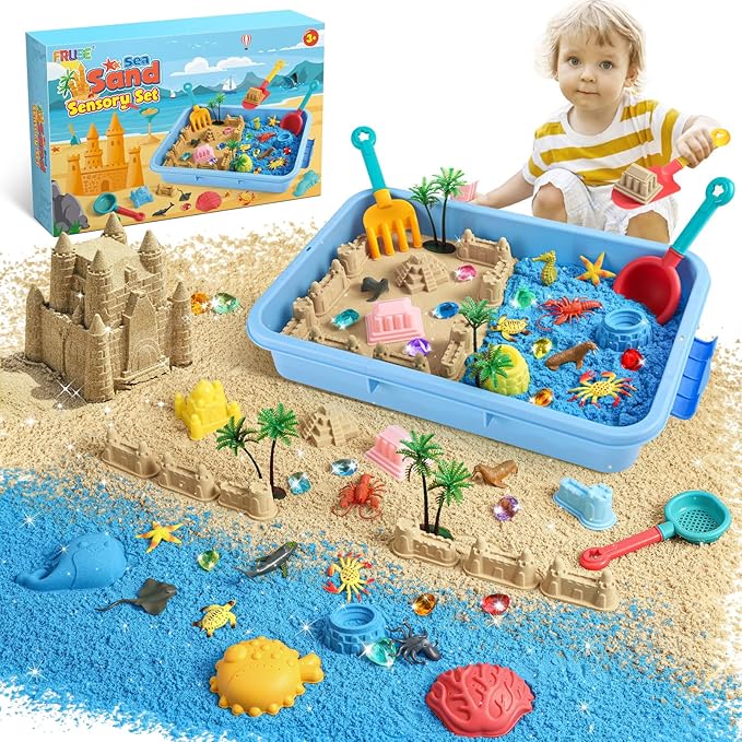FRUSE Ocean Sensory Bin, Play Sand Art Kit by FRUSE
