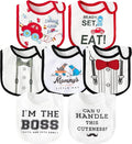 7Pcs Cotton Waterproof Baby Bibs Hook Loop Closure Newborn Bib Keepsake Baby by 2ooya