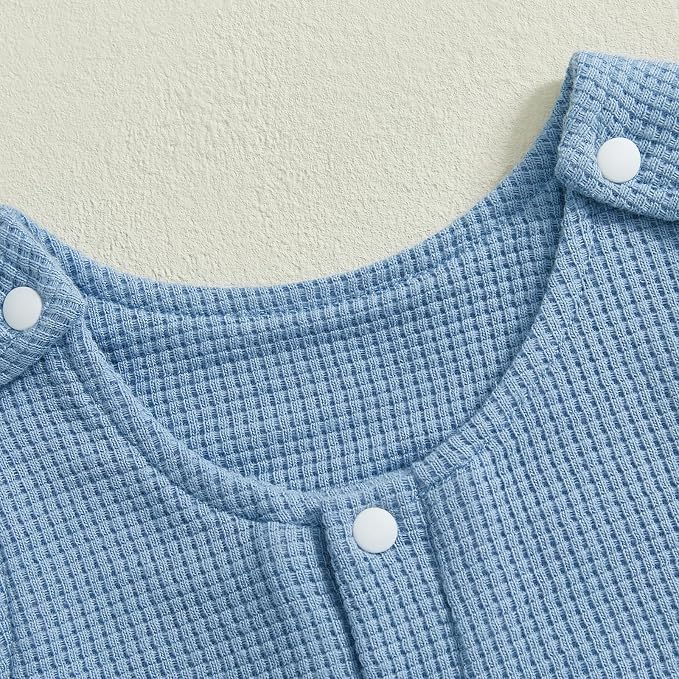 Kuriozud Newborn Infant Unisex Baby Boy Girl Clothes Button Romper Jumpsuit - Image 4