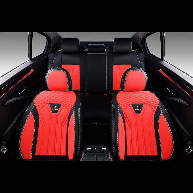 FLORICH Rear Seat Covers Leather Car Seat Covers Waterproof Back Seat Cover - Image 7