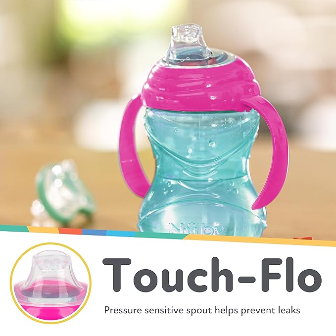 Nuby Clik-It Grip N' Sip Soft Spout No-Spill Training Sippy Cup - Image 4
