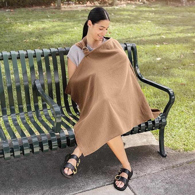 Comfy Cubs Muslin Nursing Cover, 100% Muslin Breastfeeding Cover - Image 5