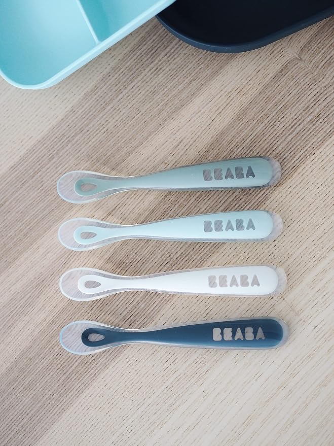 BEABA Baby's First Foods Spoon Set, Original Silicone Baby Spoons, Baby - Image 2
