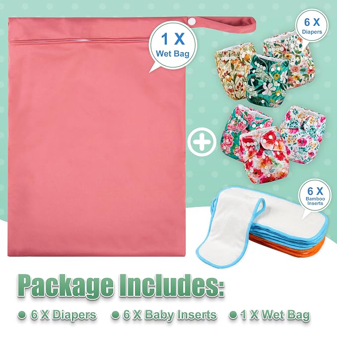Wegreeco Cloth Diapers 6 Pack - Image 6