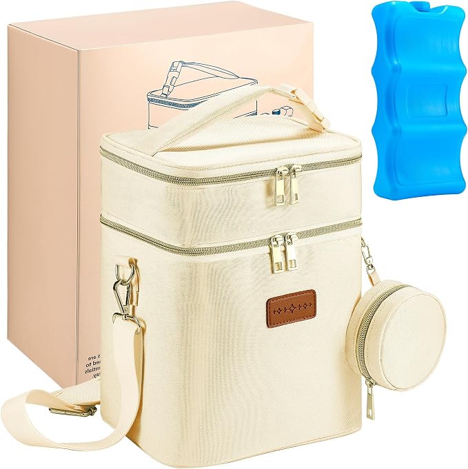 Breastmilk Cooler Bag with Ice Pack & Pacifier Case, Large Double Layer - Image 7