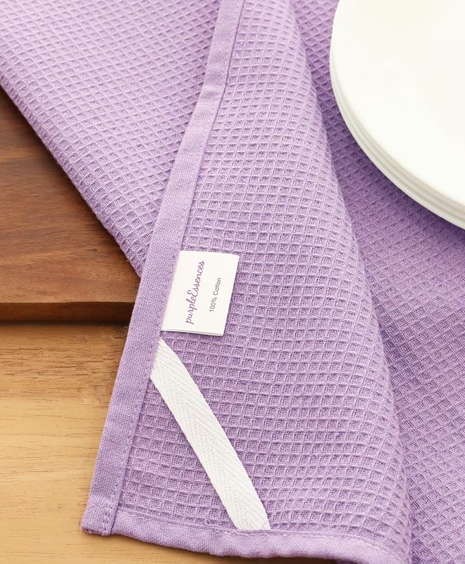 PurpleEssences Waffle Weave Kitchen Towel, 100% Cotton - Image 6