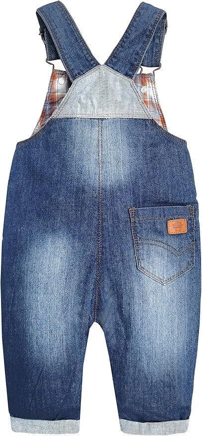 KIDSCOOL SPACE Baby Little Kids Cute Denim Embroidered Fashion Jean Overalls - Image 2