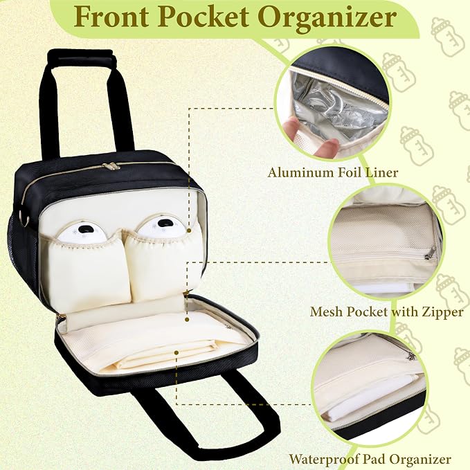 Breastmilk Cooler Bag with Ice Pack, Wearable Breast Pump Storage Bag, - Image 5