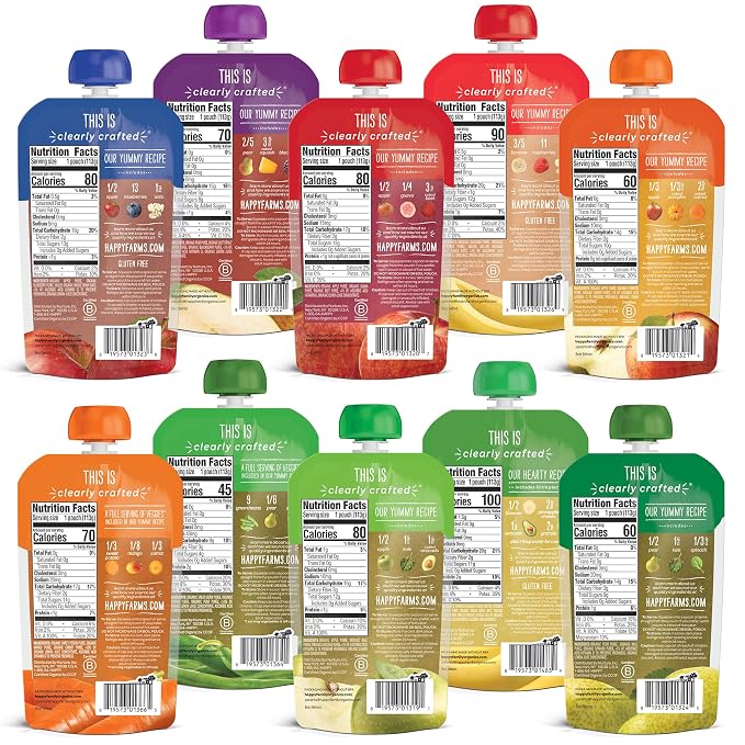 Happy Baby Organics Stage 2 Baby Food Pouches, Gluten Free, Vegan & Healthy - Image 7