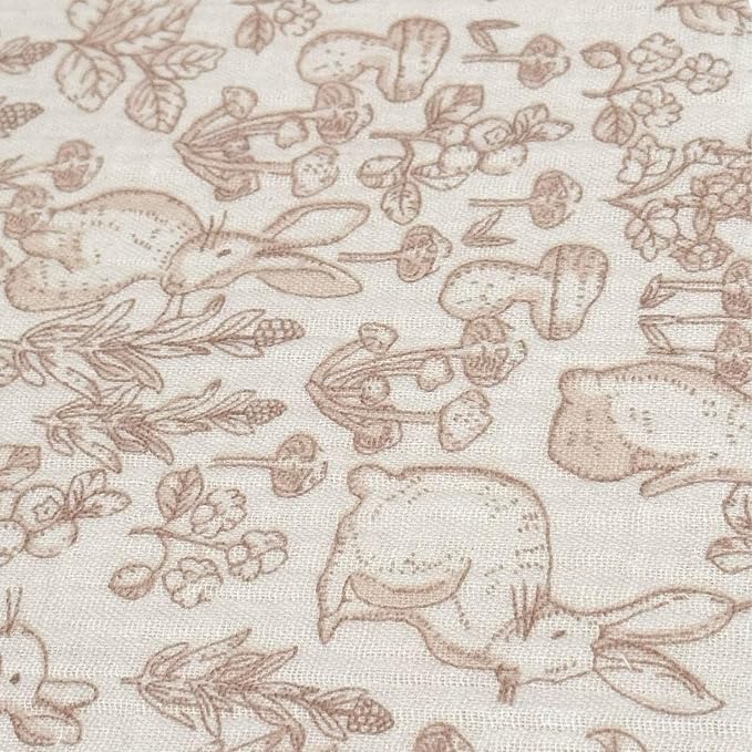 BuLuTu 100% Cotton Muslin Kids Toddler Pillowcase Standard Size, Cute Rabbit - Image 4
