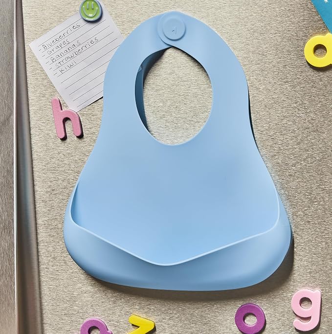 Magnetic Silicone Bibs 2-Pack Waterproof, Dishwasher Safe, BPA Free Food-Grade - Image 6