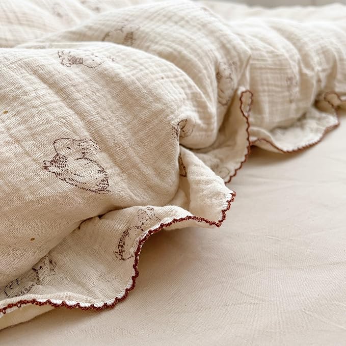 AOJIM Cute Rabbit Muslin Cotton Kids Toddler Pillowcase - Image 7