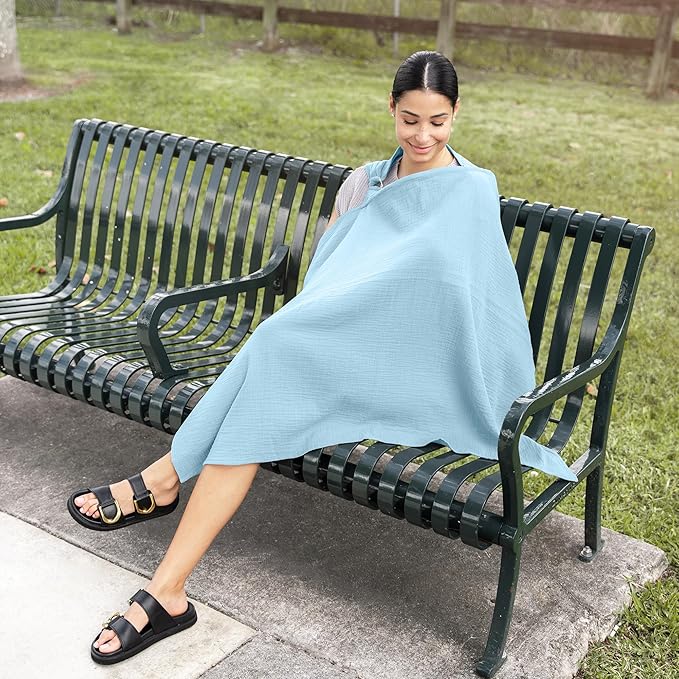 Comfy Cubs Muslin Nursing Cover, 100% Muslin Breastfeeding Cover - Image 5