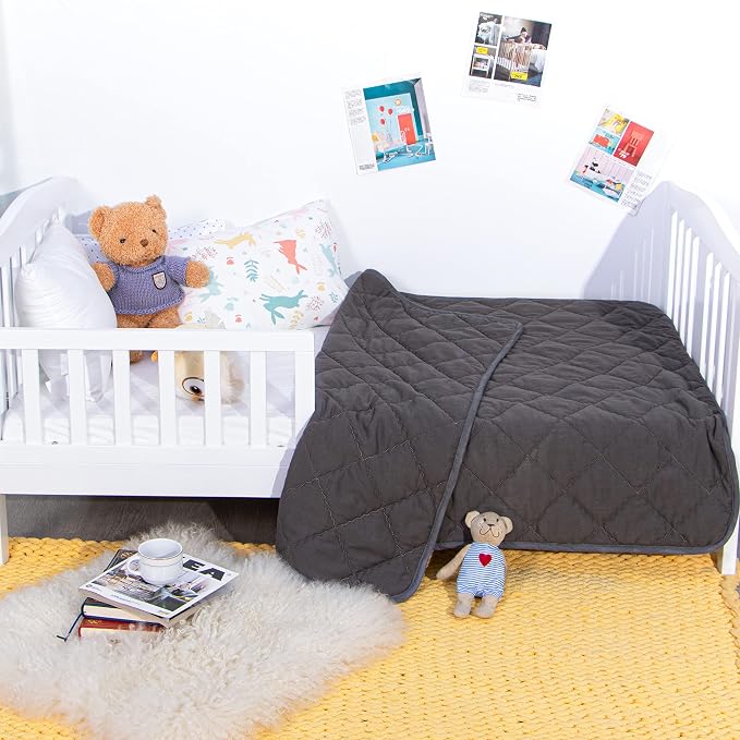 NTBAY Down Alternative Toddler Comforter, Lightweight and Warm Solid Color Baby - Image 4