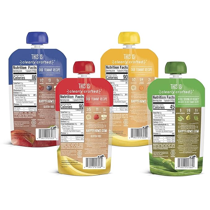 Happy Baby Organics Stage 2 Baby Food Pouches, Gluten Free, Vegan & Healthy - Image 2