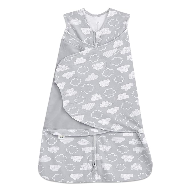 HALO 100% Cotton Sleepsack Swaddle, 3-Way Adjustable Wearable Blanket, TOG 1.5 by HALO