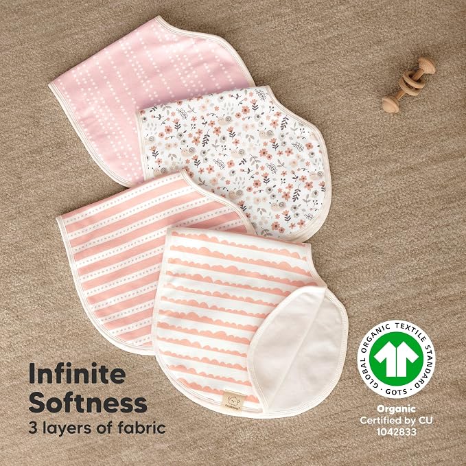 KeaBabies 4-Pack Baby Burp Cloths Baby Girl, Boy - Image 5