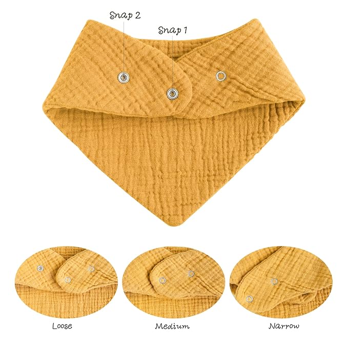 Konssy 8-Pack Muslin Baby Bibs, Absorbent Bandana Drool, 100% Cotton Unisex - Image 2